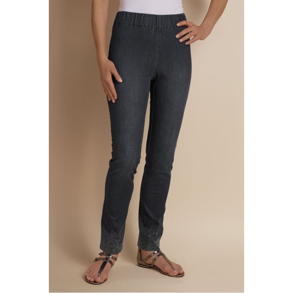 NEW Soft Surroundings dazzle denim metro‎ leggings